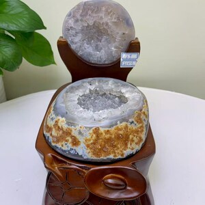 6,39 LB Agatskattkruka Naturlig Kristall, Lila Energi Kommer Från Östern, Avmagnetiserad Rening, Möbler och Kontorsgåvor ST01