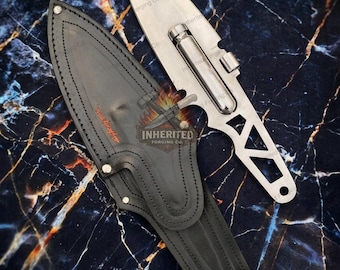 Cyberpunk 2077 Knife – Blue Fang Replica with Leather Sheath