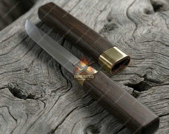 Naoya Zenin Tanto Knife Replica | 1095 Carbon Steel, Rosewood Handle, Brass Accents