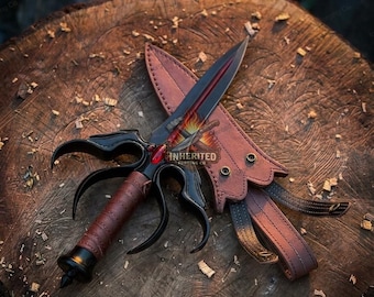 Handmade Gothic Anime Knife – 1095 Steel Fantasy Dagger Collector Cosplay Display Blade