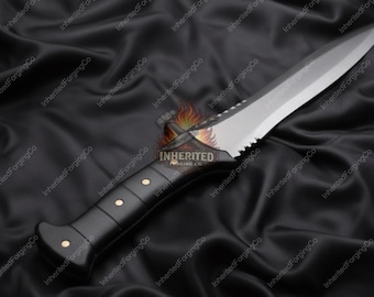 RE4 Knife | Leon Kennedy Replica | 1095 Steel Display Knife | Black Micarta Handle, Collector Gift