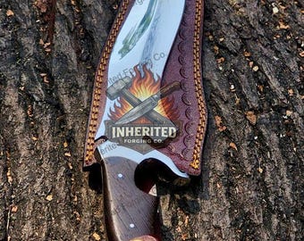 Handmade 16-inch Bowie Knife – Full Tang 12Cr Steel, Wenge Handle, Leather Sheath