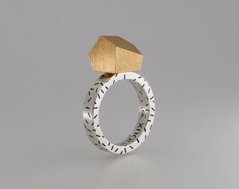 Ring - GoldRush 15mm + Dashes ring band