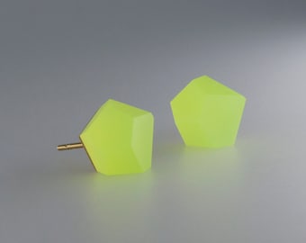 Earrings - VU Crystals 8mm neon yellow