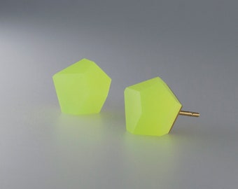 Earrings - VU Crystals 12mm neon yellow
