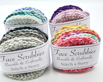 Hand Crocheted Face Scrubbies – Reusable, Eco-Friendly Makeup Remover Pads (Pack of 6) - Luxuriously Soft