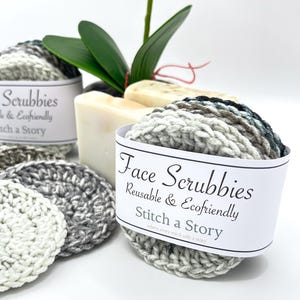 Pearl Mist - Discos exfoliantes faciales tejidos a mano – Reutilizables y ecológicos (Paquete de 6) - Suaves y lujosos