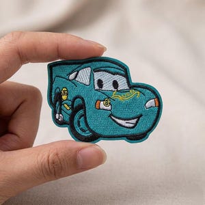 Geborduurd embleem van Lightning McQueen en Thomas de Trein, strijkapplicatie voor kinderkleding, schattige cartoon knutselspullen
