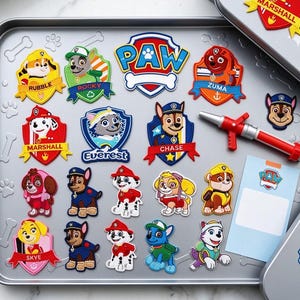Kawaii Paw Patrol Aufnäher zum Aufbügeln, ideal für Kinderkleidung, süßes Bastelmaterial mit Cartoon-Motiven, Geschenk für Hundeliebhaber