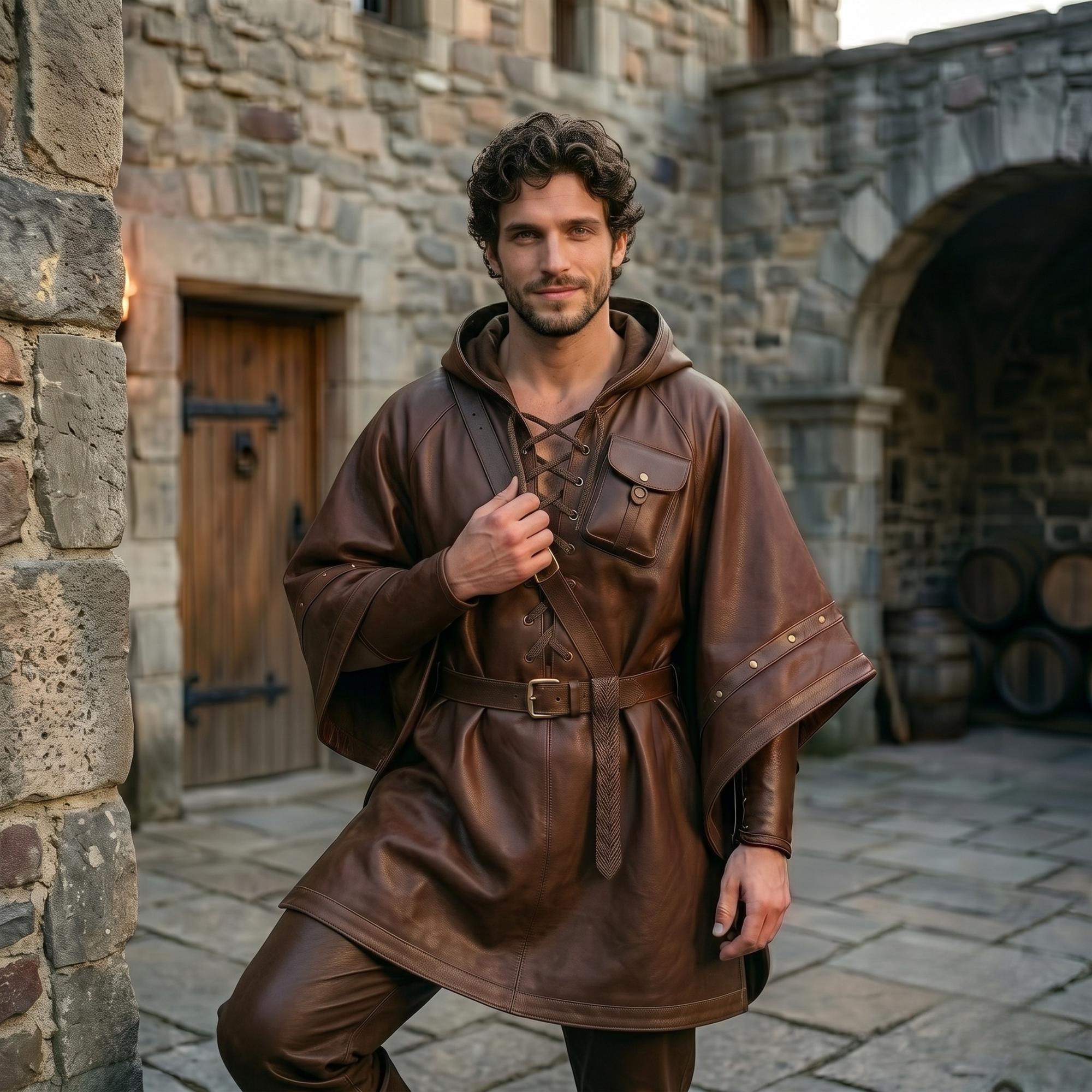 Poncho Mens Leather - Etsy