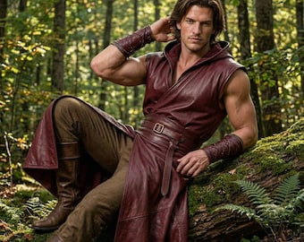 Renaissance Archer Cosplay Costume | Medieval Leather LARP Armor | Fantasy Warrior Cosplay Outfit