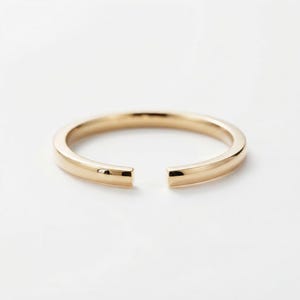 14K massivt guld 1,5-2,5 mm öppen vigselring, justerbar mellanring, stapelbar matchande ringdistans, personlig, anpassade bredder • AF086