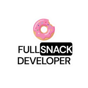 Full Snack Developer Kiss-Cut Sticker | Donut Logo Laptop Decal