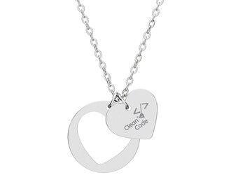 Ketting met gegraveerd hart, ketting met hanger | Gepersonaliseerde gravure