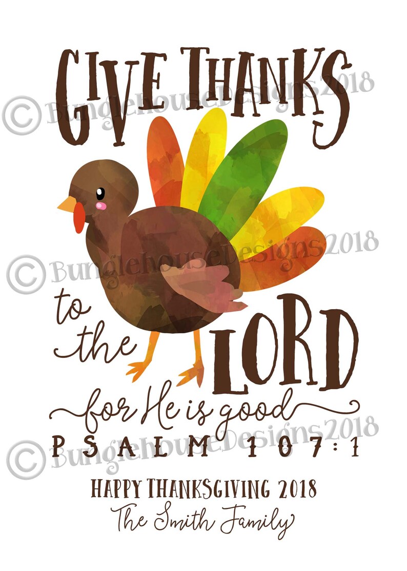 Religious Thanksgiving Card Printable Personalized - Etsy