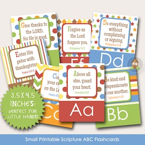 Flashcards met ABC-teksten | Alfabet bijbeltekst voor kinderen | DIY christelijk schriftalfabet | Kleuterschool, zondagsschool | ABC: Gods weg voor mij