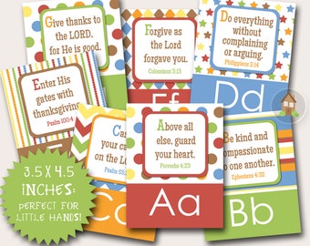 ABC Scripture Flashcards | Kid's Bible Verse Alphabet | DIY Christian Scripture Alphabet | Preschool, Sunday School | ABC: God's Way for Me