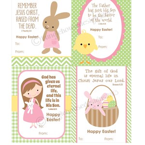 Set of 4 Printable Children's Easter Cards | Religious, Scripture ...