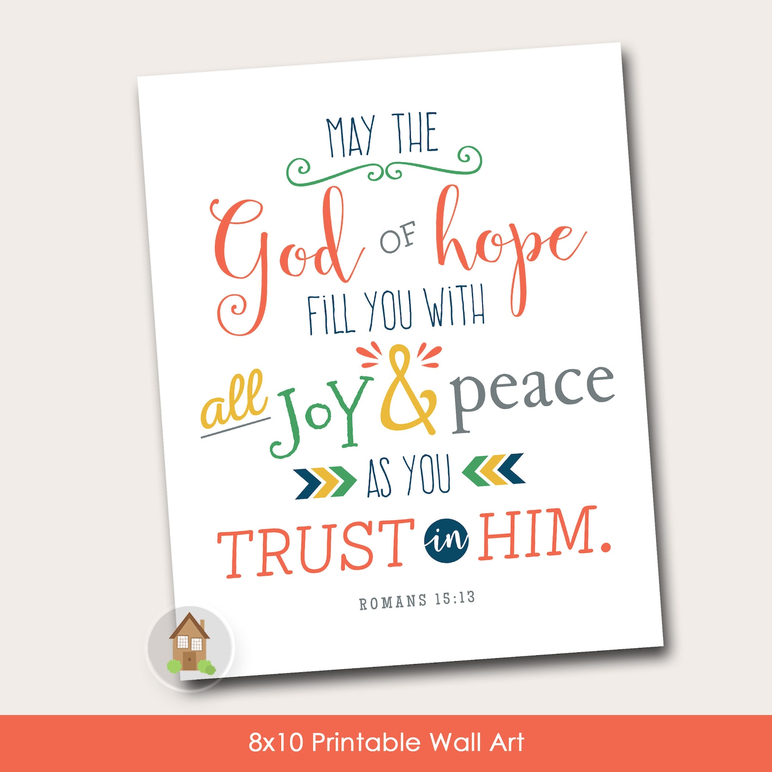 Printable Scripture | Bible Verse Wall Art | God of Hope, Romans 15:13 ...