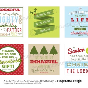 Printable Christmas Scripture Gift Tags DIY PRINTABLE Retro Christmas ...