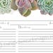 Succulents Recipe Card Printable Recipe Cards Instant - Etsy