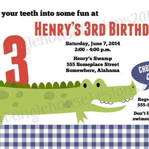 Cute Alligator Birthday Party Printable Invitation - Etsy