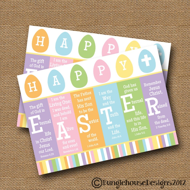 Scripture Easter Card Printable Easter Card DIY PRINTABLE Etsy