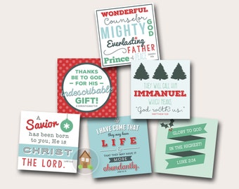Printable Christmas Scripture Gift Tags DIY PRINTABLE - Etsy