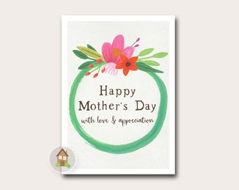 Happy Mother's Day with Love and Appreciation | Philippians 1:3 Printable Scripture Card for Mom | Instant Download and Print at Home