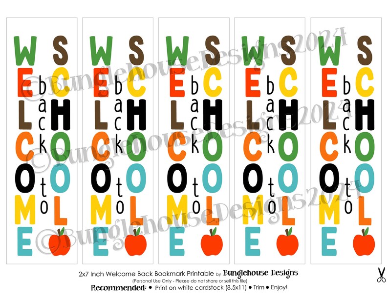 Welcome Back Bookmarks Welcome Back to School Printable Bookmark | Cute and Simple Printable ...