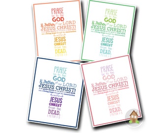 Bible Verse Easter Cards | Ombre Easter Printable | Cross Typography | Christian Resurrection Cards | Easter Scriptures | DIY PRINTABLE