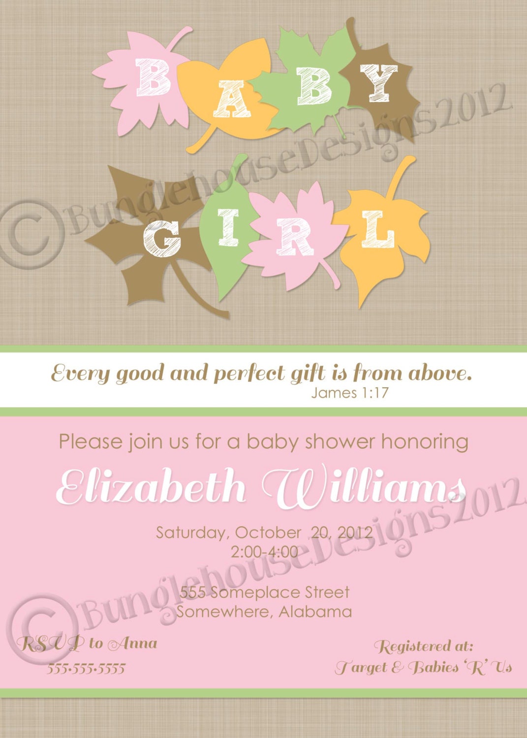 Printable Fall Baby Shower Invitation for Girls Every Good - Etsy