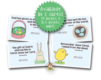 Easter Scripture Treat Bag Toppers | Cute Christian Easter Goody Bag Labels | DIY PRINTABLE | Bible Verse Treat Toppers | Instant Download