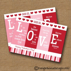 Printable Valentine Card Christian, Scripture, Bible Verse Valentine DIY PRINTABLE God is Love Instant Download image 9