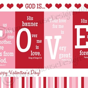 Printable Valentine Card Christian, Scripture, Bible Verse Valentine DIY PRINTABLE God is Love Instant Download image 5