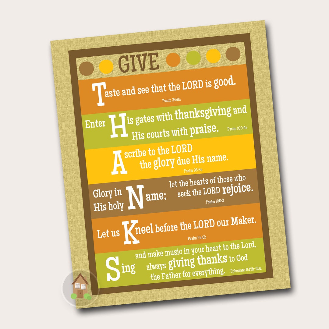 Give Thanks Printable Thanksgiving Wall Art DIY PRINTABLE 8x10 ...
