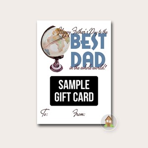 Il miglior papà del mondo Titolare della carta regalo stampabile per la festa del papà / Carta di download istantaneo per papà
