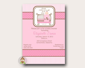 Behold, Children Are a Gift of the Lord, Psalm 127:3 Printable Baby Shower Invitation for Girl