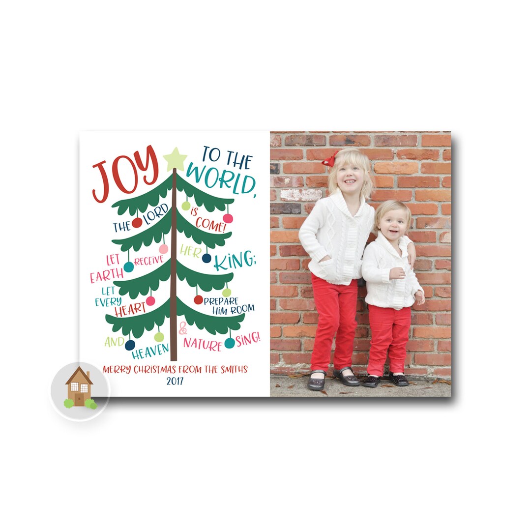 Christian Christmas Photo Card Joy to the World Photo Card Etsy