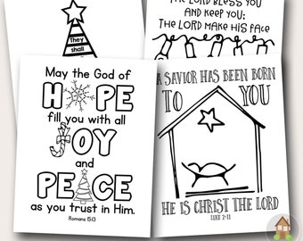 Printable Christmas Coloring Pages | Christmas Scripture Coloring Sheets for Kids | Sunday School Activities | DIY PRINTABLE