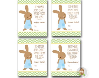 Druckbare christliche Osterkarte für Kinder | Religiöse Schriftkarte zu Ostern | Zum Selbermachen