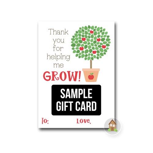 Teacher Appreciation PRINTABLE End of Year Teacher Gift Card - Etsy