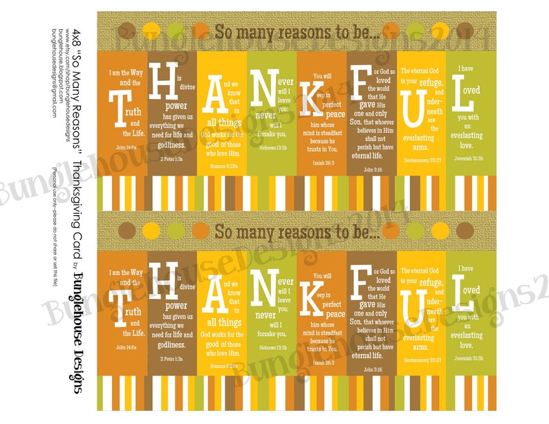 Christian Thanksgiving Card So Many Reasons to be THANKFUL ...