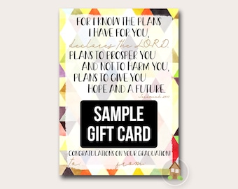 Graduation Gift Card Holder | Printable Jeremiah 29:11 Scripture Graduation Card | Print Now Christian Graduate Gift | DIY Digital