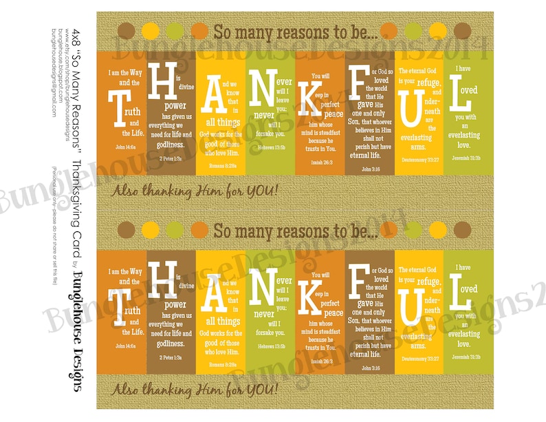 Christian Thanksgiving Card So Many Reasons to be THANKFUL ...