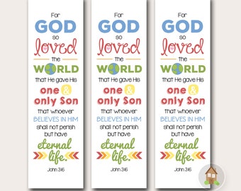 John 3:16 Lesezeichen | Out Dosen Schrift, Bibel Vers | Christliches Lesezeichen Lesezeichen | Digital Druckbare | Religiöses Lesezeichen
