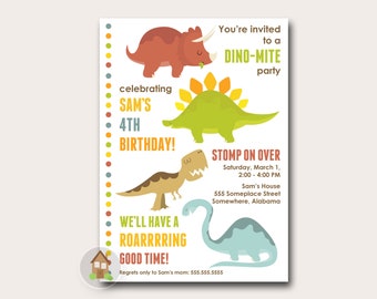 Dinosaur Birthday Invitation | Boys Birthday Party | Cute Toddler, Preschool Dino Party | T-Rex Invite | DIY PRINTABLE