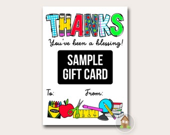 Teacher Thanks Printable Gift Card Holder | You've Been a Blessing | Teacher Appreciation, End of School Year Gift Card Holder Download Now
