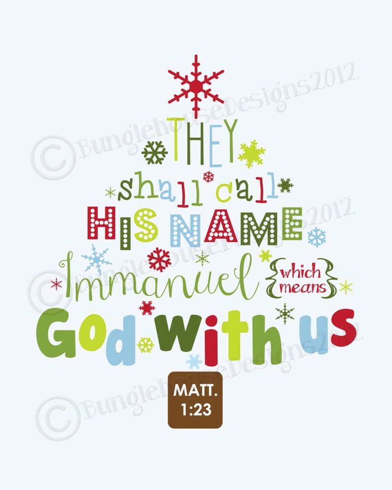 Printable Christmas Scripture Christmas Tree Typography Etsy