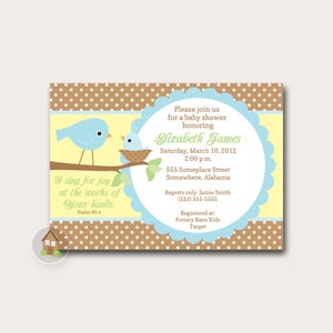 Bird Baby Shower Invitation | Baby Boy Shower Invite | Christian Baby Shower | Christian, Scripture, Bible Verse Invitation | DIY PRINTABLE